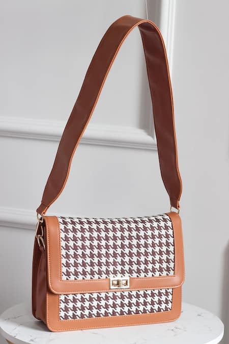 Shop Boxwish By Bhumika Tan Jacquard Abstract Pattern Sling Bag at Aza Fashions Shop_Boxwish By Bhumika_Tan Jacquard Abstract Pattern Sling Bag _at_Aza_Fashions