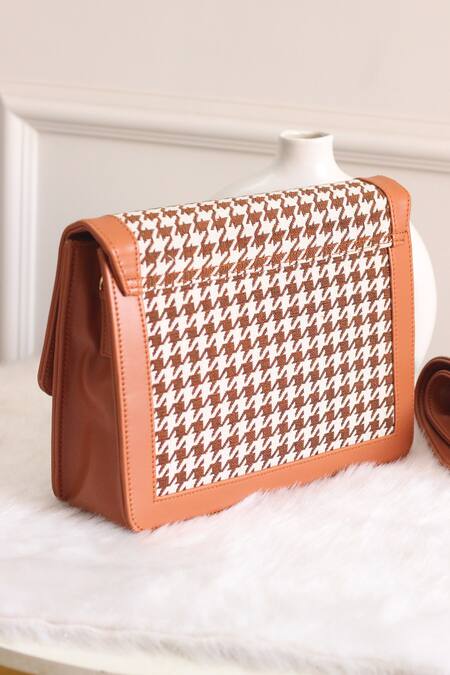 Boxwish By Bhumika Tan Jacquard Abstract Pattern Sling Bag at Aza Fashions Boxwish By Bhumika_Tan Jacquard Abstract Pattern Sling Bag _at_Aza_Fashions