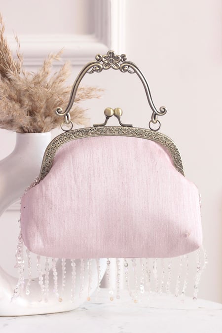 Boxwish By Bhumika Embellished Fringe Floral Clutch Bag 