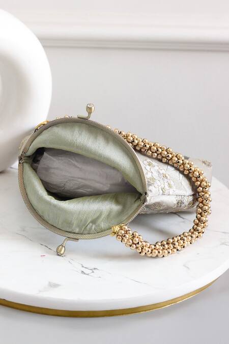 Buy Boxwish By Bhumika Mint Embroidery, Beads Embellished Floral Vintage Frame Clutch Online at Aza Fashions Buy_Boxwish By Bhumika_Mint Embroidery, Beads Embellished Floral Vintage Frame Clutch _Online_at_Aza_Fashions