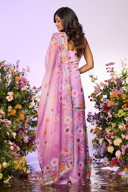 Label Priyanka Kar Floral Embellished Sharara Set 