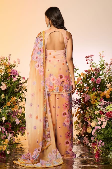 Label Priyanka Kar Floral Embellished Sharara Set 