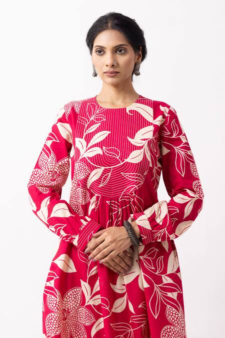 The Indian Cause_Cream Cotton Round Neck Block Printed Aadhira Kurta Set _at_Aza_Fashions