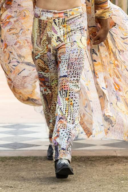 Buy Mandira Wirk Resort Yellow Printed Trouser Online at Aza Fashions Buy_Mandira Wirk Resort_Yellow Printed Trouser _Online_at_Aza_Fashions