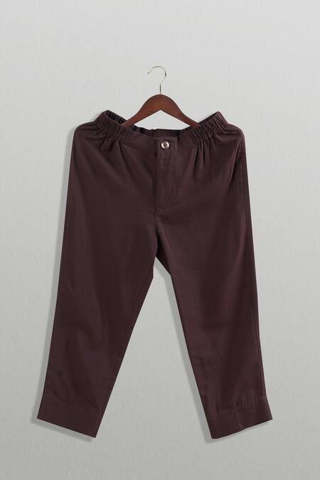 Minikin Wine Georgette, Cotton, Silk Print Achkan Set Online at Aza Fashions Minikin_Wine Georgette, Cotton, Silk Print Achkan Set _Online_at_Aza_Fashions