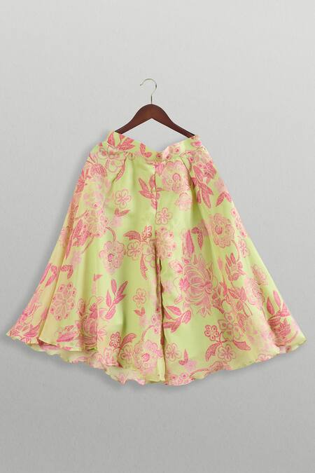 Minikin Pink Cotton Tassels Floral Palazzo Set Online at Aza Fashions Minikin_Pink Cotton Tassels Floral Palazzo Set _Online_at_Aza_Fashions