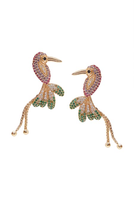 Afew By Rahul Mishra Mismatched Floral Danglers 