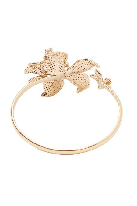 Buy Afew By Rahul Mishra Multi Color Stones Floral Embellished Bangle Online at Aza Fashions Buy_Afew By Rahul Mishra_Multi Color Stones Floral Embellished Bangle _Online_at_Aza_Fashions