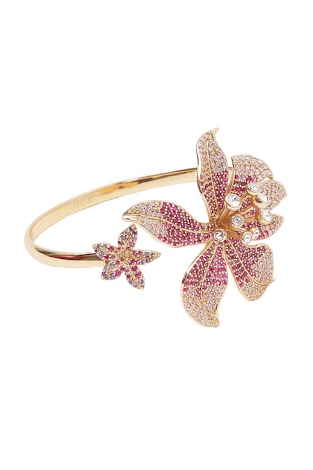 Afew By Rahul Mishra Floral Stone Embellished Bangle 