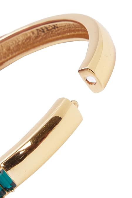 Buy_Afew By Rahul Mishra_Multi Color Stones Floral Motif Embellished Bangle _Online_at_Aza_Fashions