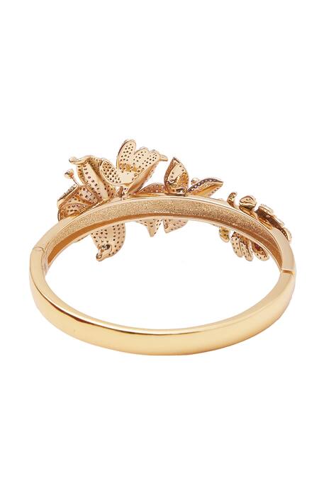 Shop_Afew By Rahul Mishra_Multi Color Stones Floral Embellished Bangle _Online_at_Aza_Fashions