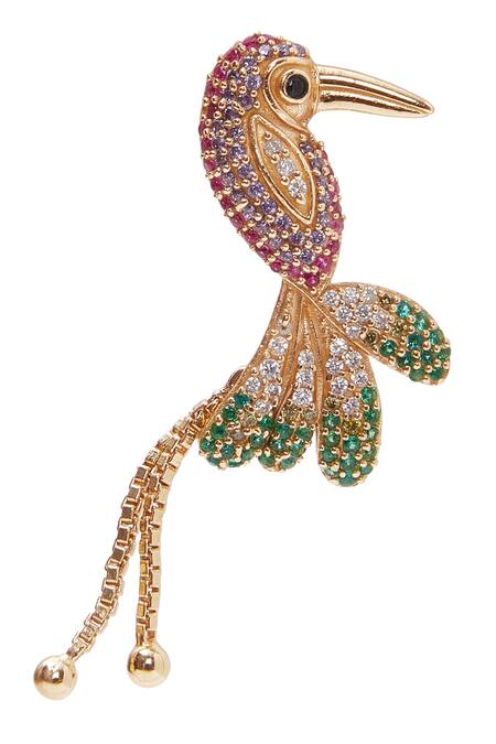 Afew By Rahul Mishra Multi Color Crystals, Stones Floral Paradise Mismatched Earrings Online at Aza Fashions Afew By Rahul Mishra_Multi Color Crystals, Stones Floral Paradise Mismatched Earrings _Online_at_Aza_Fashions