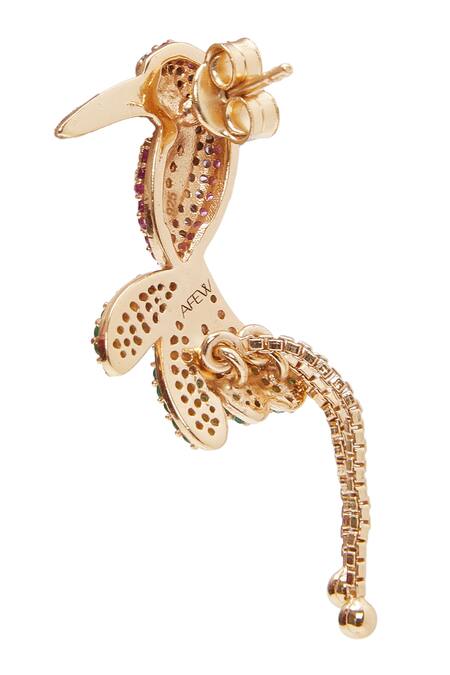 Buy Afew By Rahul Mishra Multi Color Crystals, Stones Floral Paradise Mismatched Earrings Online at Aza Fashions Buy_Afew By Rahul Mishra_Multi Color Crystals, Stones Floral Paradise Mismatched Earrings _Online_at_Aza_Fashions