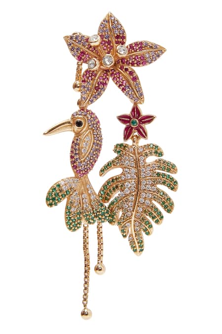Afew By Rahul Mishra Floral Paradise Mismatched Earrings 