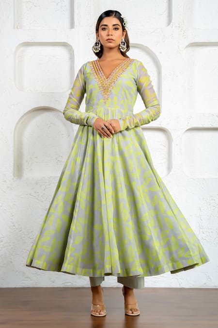Yuvraani Jaipur Floral Printed Anarkali Set 