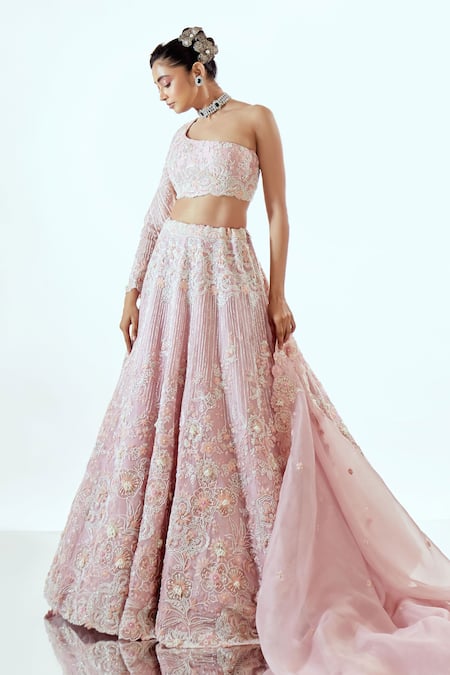 Pallavi Poddar Organza Embroidered Lehenga Set 