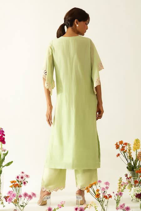 Neitri Sage Green Meadow Mist Kurta Set 