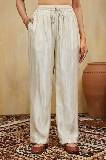 Shop Mushio Pink Chanderi Embroidery Round Neck Floral Kurta Set Online at Aza Fashions Shop_Mushio_Pink Chanderi Embroidery Round Neck Floral Kurta Set _Online_at_Aza_Fashions