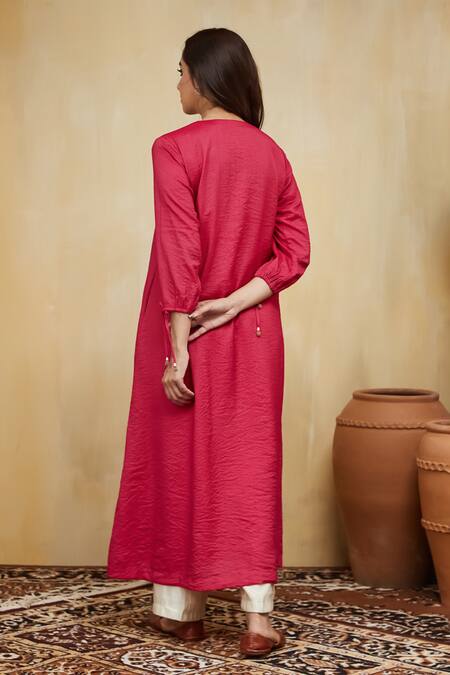 Mushio Hand Embellished Cotton Stripe Kurta Set 