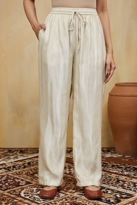 Mushio Pink Cotton, Chiffon Embroidery Round Neck Hand Embellished Stripe Kurta Set at Aza Fashions Mushio_Pink Cotton, Chiffon Embroidery Round Neck Hand Embellished Stripe Kurta Set _at_Aza_Fashions