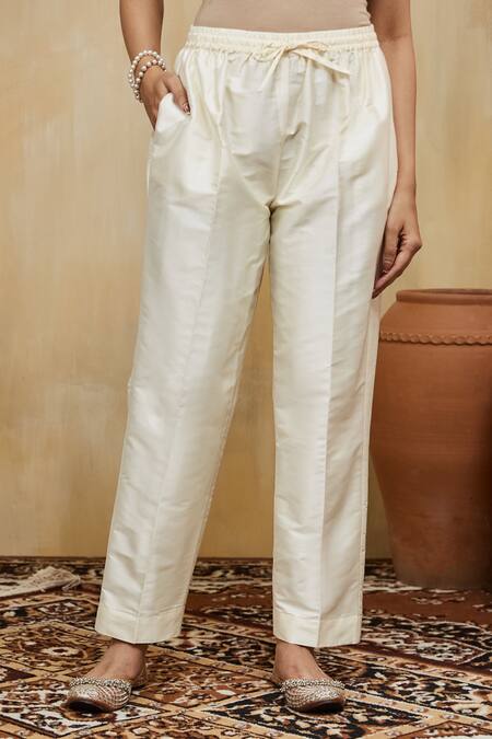 Shop Mushio Yellow Chanderi, Cotton Embroidery Keyhole Neck Floral Kurta Set Online at Aza Fashions Shop_Mushio_Yellow Chanderi, Cotton Embroidery Keyhole Neck Floral Kurta Set _Online_at_Aza_Fashions