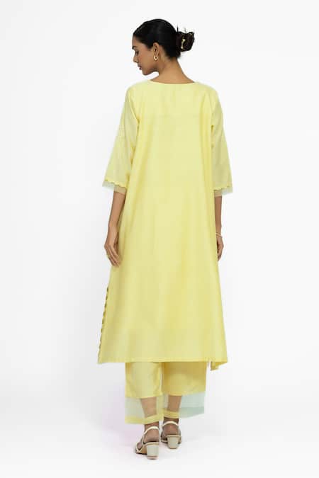 Bhavik Shah A-line Embroidered Kurta Set 