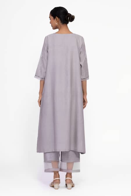 Bhavik Shah Embroidered Chanderi Silk Kurta Set 