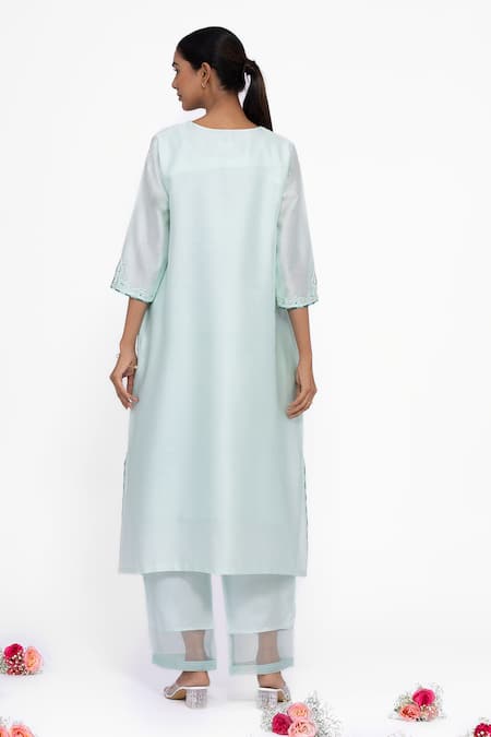 Bhavik Shah Embroidered Chanderi Silk Kurta Set 