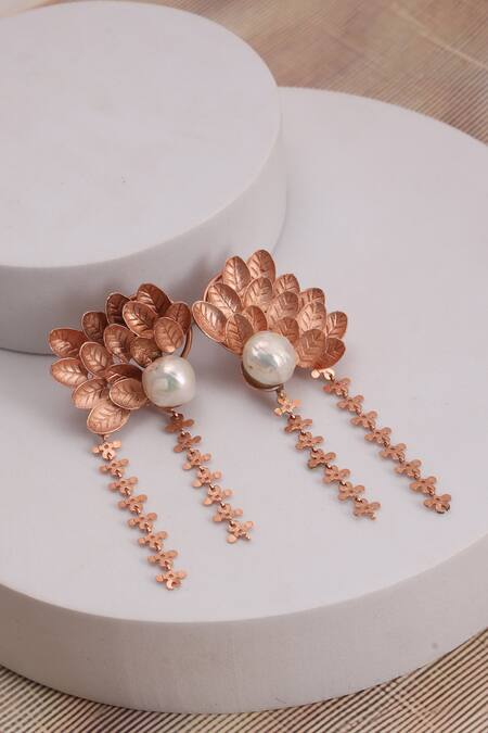 Trupti Mohta Baroque Earrings with Pearl Drops 