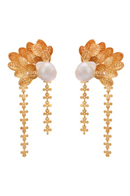 Buy_Trupti Mohta_Gold Plated Pearls Baroque Beauty Earrings _Online_at_Aza_Fashions
