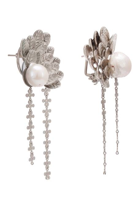 Trupti Mohta_Silver Plated Pearls Baroque Beauty Earrings _Online_at_Aza_Fashions