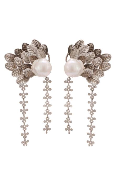 Buy_Trupti Mohta_Silver Plated Pearls Baroque Beauty Earrings _Online_at_Aza_Fashions