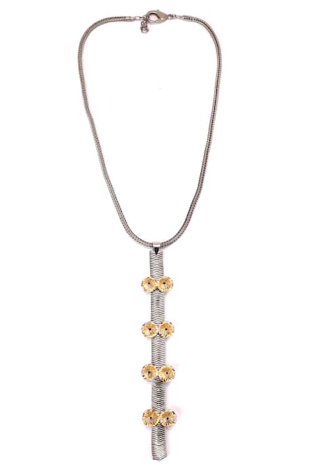 Trupti Mohta Gold And Silver Pendant Necklace 