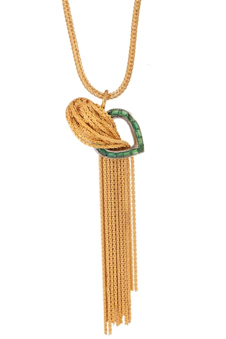 Buy_Trupti Mohta_Gold Plated Cascade Pendant Necklace _Online_at_Aza_Fashions