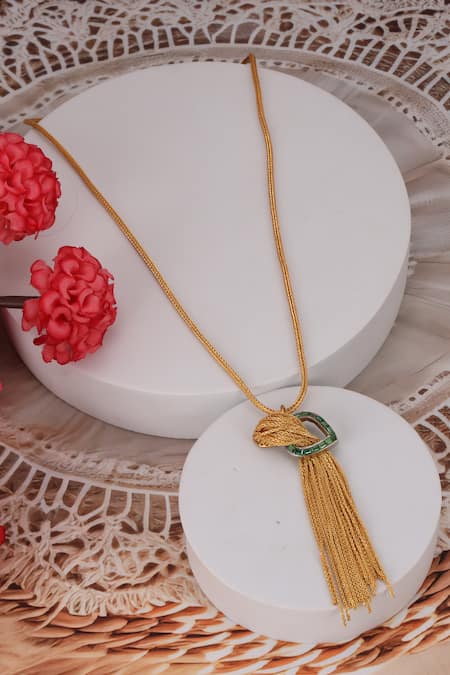 Trupti Mohta Gold Cascade Pendant Necklace 