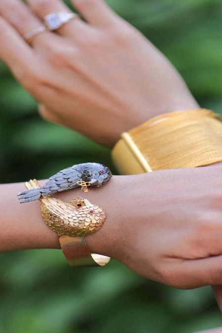 Trupti Mohta Gold Plated Bird Bracelet 