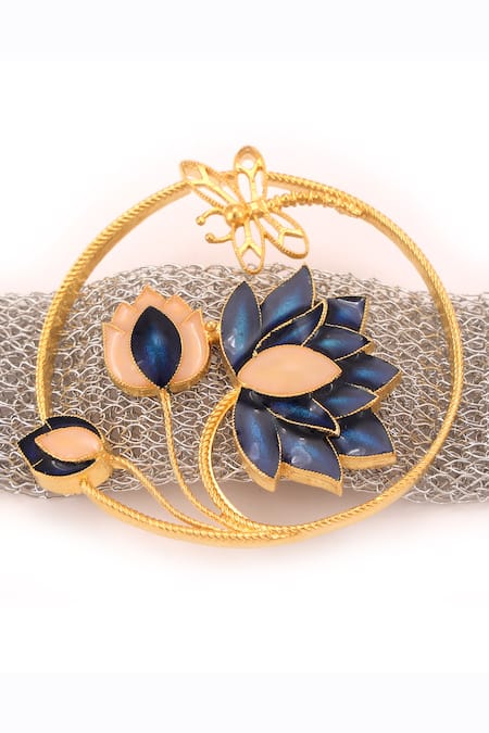 Buy_Trupti Mohta_Blue Lotus Mesh Bracelet _Online_at_Aza_Fashions