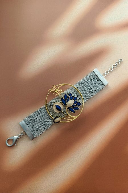 Trupti Mohta Lotus Mesh Bracelet 