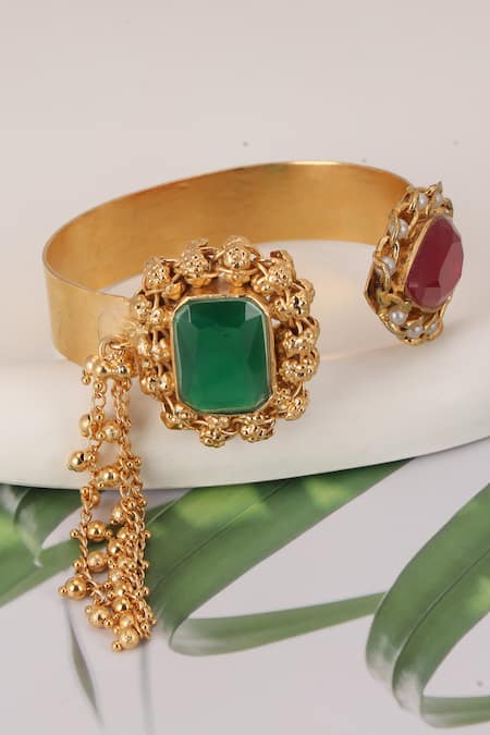 Trupti Mohta Emerald & Crimson Handcrafted Bracelet 