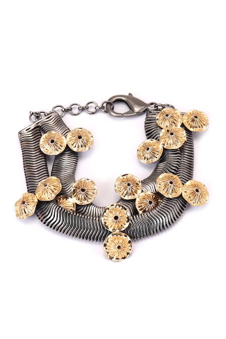 Trupti Mohta Designer Coral Black & Gold Bracelet 