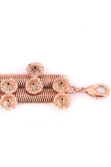 Buy_Trupti Mohta_Rose Gold Floral Design Bracelet _Online_at_Aza_Fashions