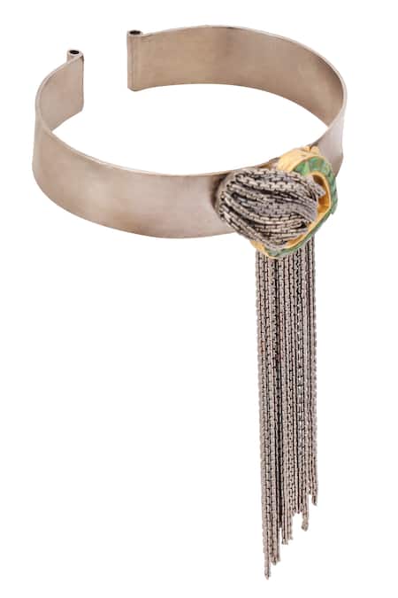 Trupti Mohta_Silver Plated Chains Cascade Bracelet_Online_at_Aza_Fashions