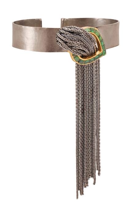 Buy_Trupti Mohta_Silver Plated Chains Cascade Bracelet_Online_at_Aza_Fashions