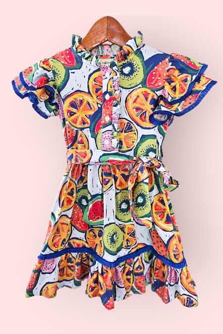 LA Dee DA Citrus Splash Ruffle Dress 