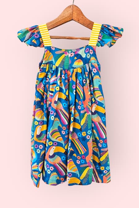 LA Dee DA Tropical Tweet Bird Cotton Dress 