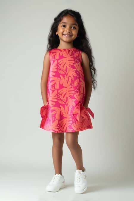 LA DEE DA Monstera Bloom Cotton Shift Dress 