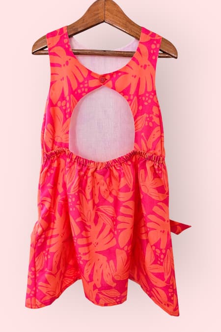 LA Dee DA Monstera Bloom Cotton Shift Dress 