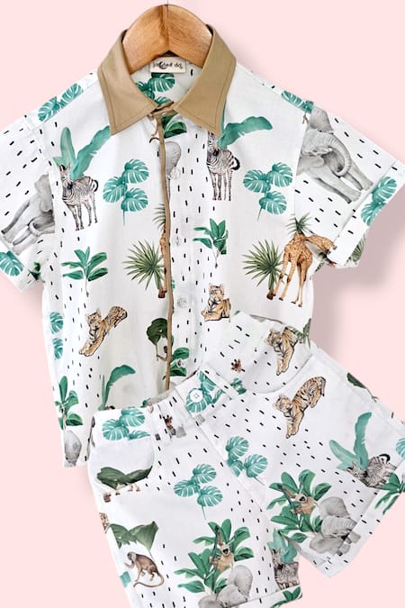 LA Dee DA Safari Adventure Boys Shirt & Shorts Set 