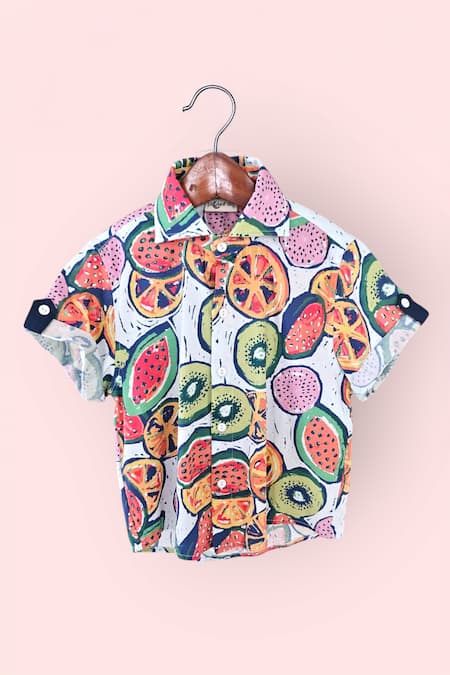 LA Dee DA Fruity Fun Print Cotton Shirt 
