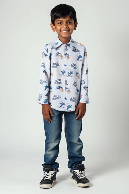 LA DEE DA Tom & Jerry Print Boys Cotton Shirt 